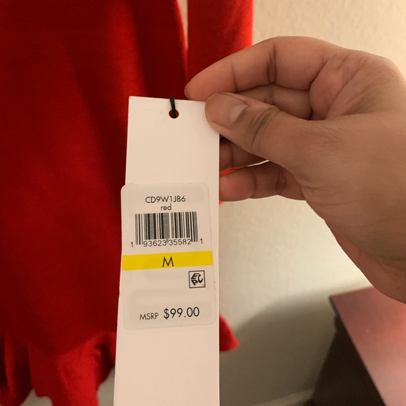 Red Calvin Klien long sleeve sweter dres - Picture 4 of 6